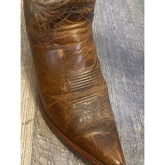 Justin L4332 Tan Damiana Leather Snip Toe Cowboy Boots Women’s 9B Western - Picture 12 of 15